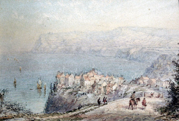 Watercolour of Robin Hood's Bay by George Weatherill c. 1850