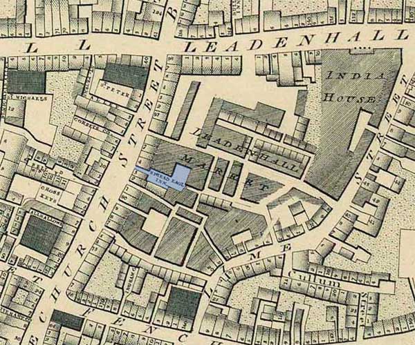 The site of the Spread Eagle Inn in Gracechurch Street.